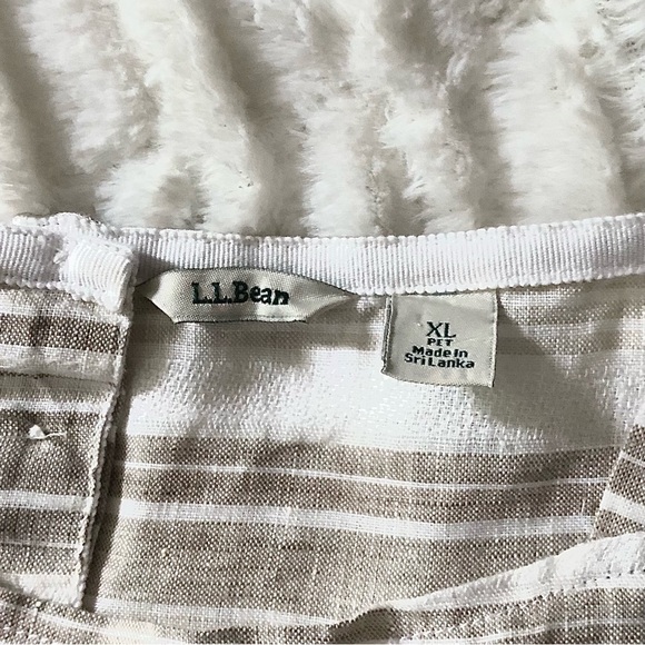 L.L. BEAN BUNDLE Two Beige Cream Linen Blouse Shirts, Size XL - Picture 5 of 5